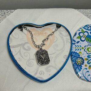 Brighton Hidden Picture Frame Necklace Double Pendant Silver Plated 19" & Tin